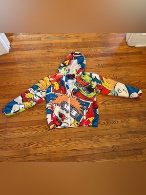 Members Only x Nickelodeon Rugrats Graphic Print Zip Hoodie Multicolor Size M